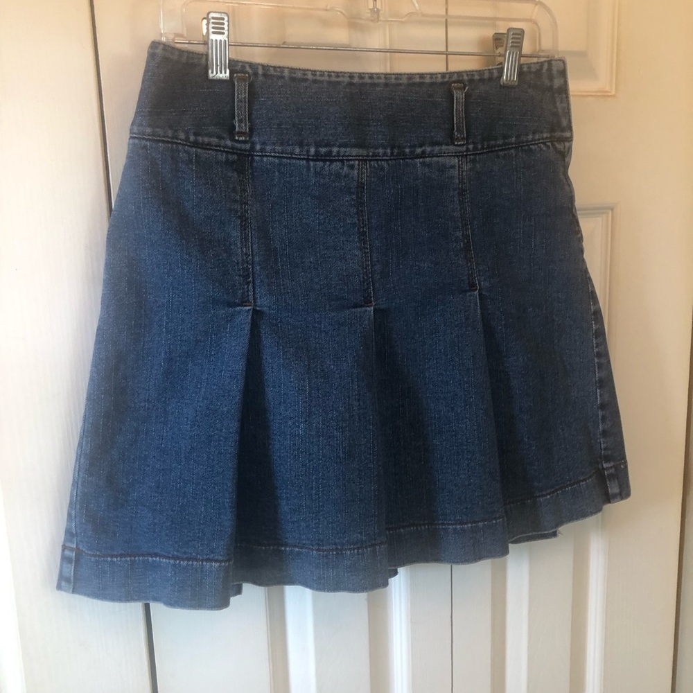 LOFT Dark Blue Denim Skater Skirt